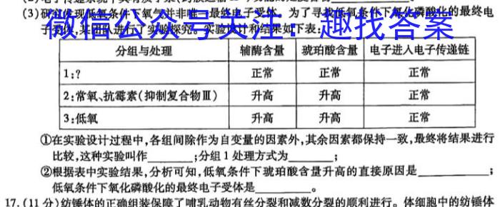 2024届湖南省高三4月联考(432C)生物学试题答案