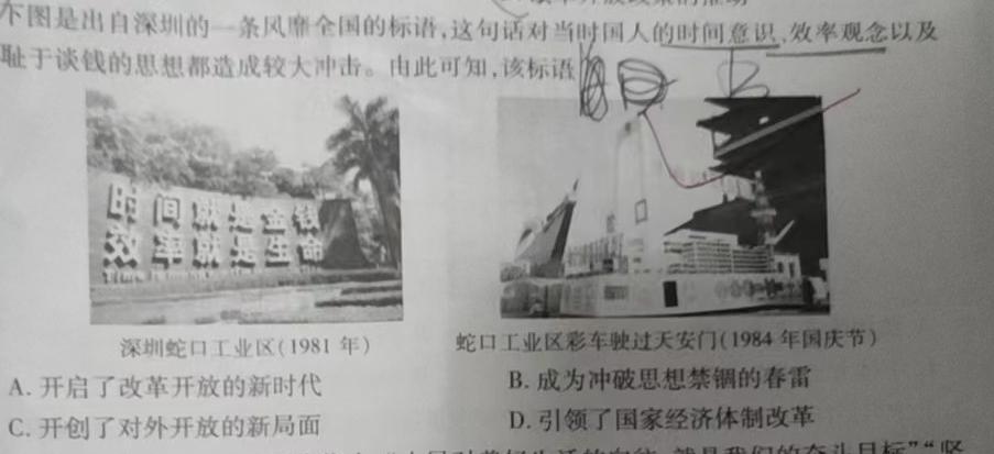 2024年普通高等学校招生全国统一考试压轴卷(T8联盟)(二)2思想政治部分