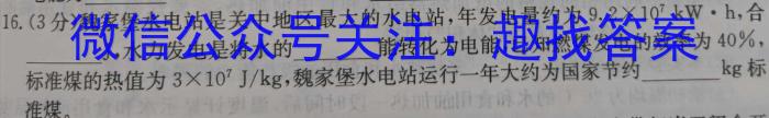 安徽省2023-2024学年八年级第二学期蚌埠G5教研联盟期中调研考试物理试卷答案