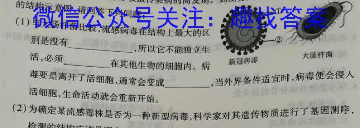 2024年陕西省初中学业水平考试模拟试卷(三)生物学试题答案