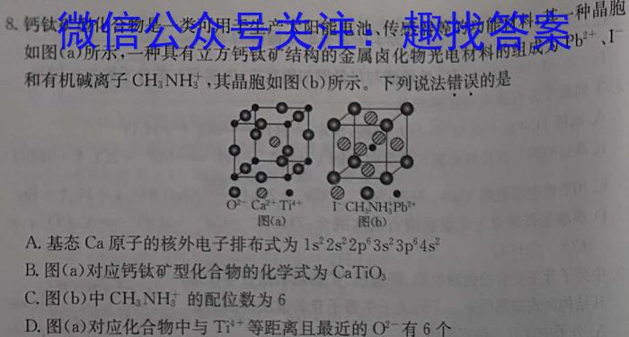 q澄城县2024年初中学业水平模拟考试(三)化学