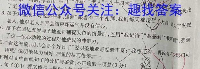 豫智教育 2024年河南省中招权威预测模拟试卷(四)4/语文