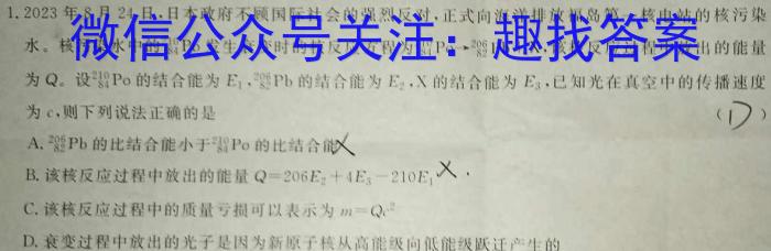 浙东北联盟(ZDB)2024/2025学年第一学期高一期中考试物理试题答案