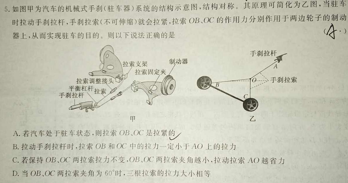 2023学年第二学期高三年级浙江七彩阳光新高考研究联盟返校考物理试题.