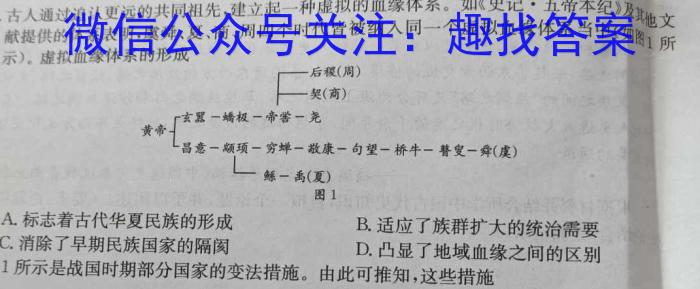 ［揭阳一模］揭阳市2024届高三年级第一次模拟考试历史试卷答案