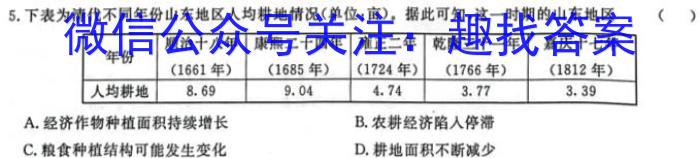 2024届陕西省高三4月联考(心形)历史