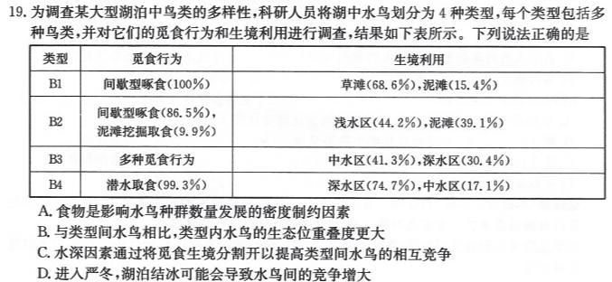 陕西省兴平市2023~2024学年度第二学期九年级第一次质量调研生物