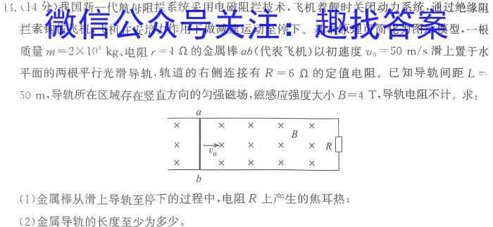 开卷文化2024普通高等学校招生全国统一考试压轴卷(一)h物理