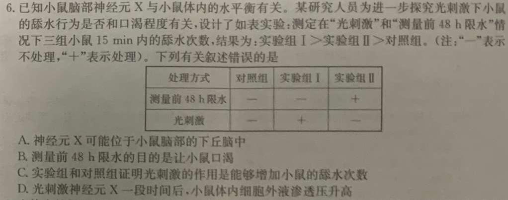 江西省2023-2024学年度第二学期学科素养监测（八年级）生物学部分