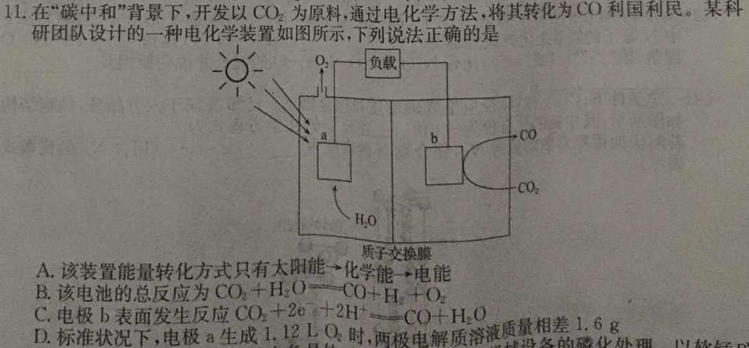 【热荐】贵港市2024年春季期高二年级期末教学质量监测化学