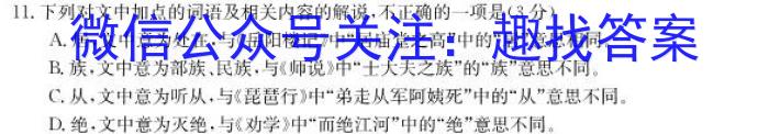 大通县塑山中学2023-2024学年高二第二学期第二次阶段检测(242768Z)语文