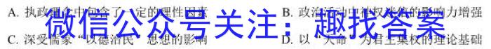 安徽省北城中学2023-2024学年八年级下学期阶段性检测历史试卷答案