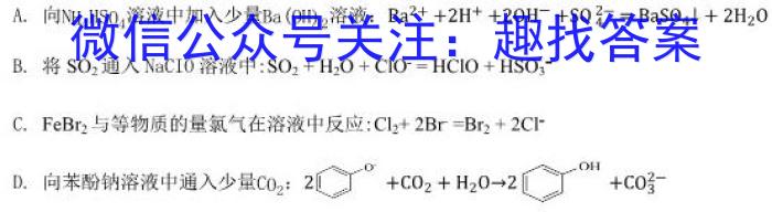2024年河南省重点中学内部摸底试卷（二）化学