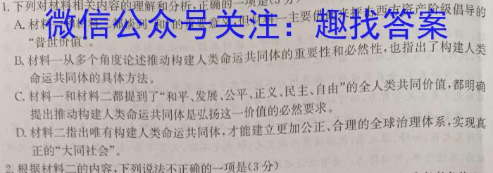 陕西省普通高中学业水平合格性考试模拟卷[24XYJ·SX](四)4语文