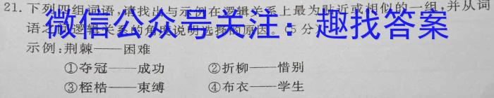 江西省2024年中考模拟示范卷（三）/语文