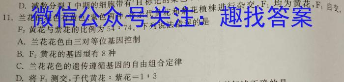 湖南省2023-2024学年度第二学期高一年级4月联考生物学试题答案