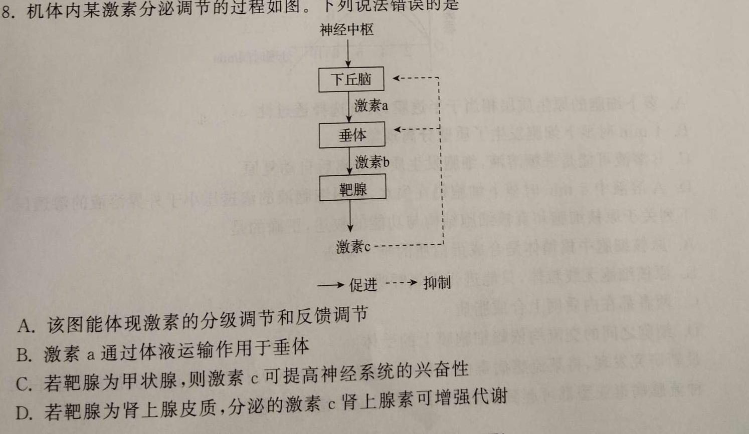 河北省2023-2024学年度八年级第二学期学生素质中期评价生物