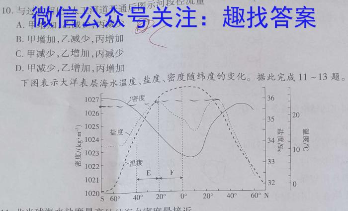 2024年河南省中招备考试卷(十四)地理试卷答案