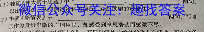 陕西省2024年初中学业水平考试模拟试题(二)语文