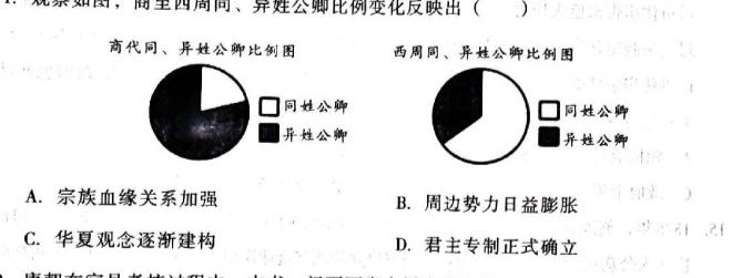 [今日更新]甘肃省白银市2024年九年级第二次诊断考试(24-02-RCCZ14c)历史试卷答案