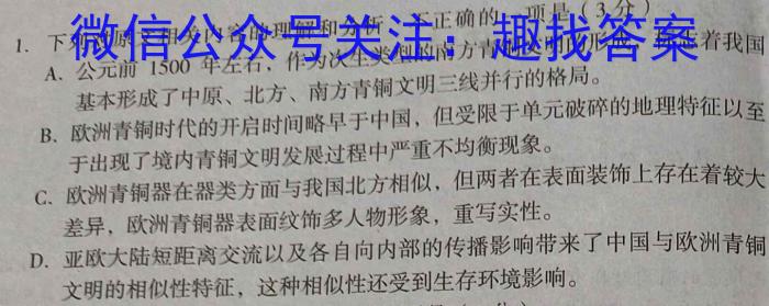 学林教育 2024年陕西省中考模拟自查试卷/语文