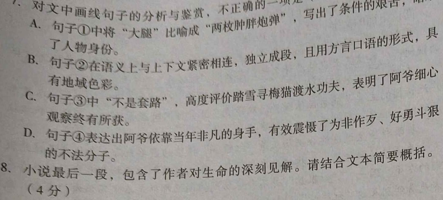 [今日更新][三省三校二模]东北三省2024年高三第二次联合模拟考试语文试卷答案