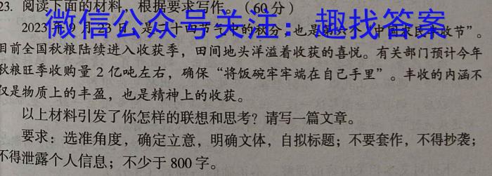 2023-2024学年安徽省普通高中高三春季阶段性检测（2月）/语文