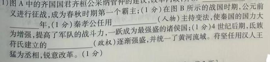 2024安徽省高三质量联合检测试卷（5月）历史