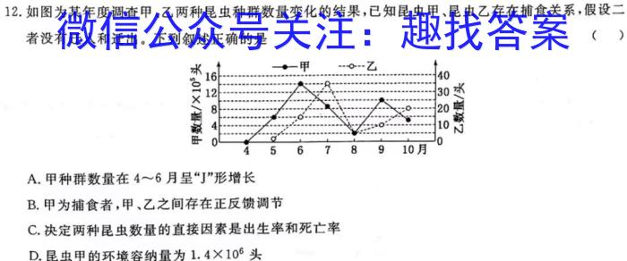 陕西省蒲城县2024年九年级对抗赛A生物学试题答案