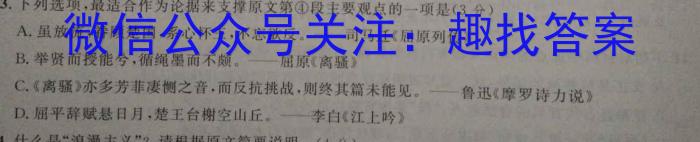 安徽省利辛县2023-2024学年第二学期九年级开学考试语文