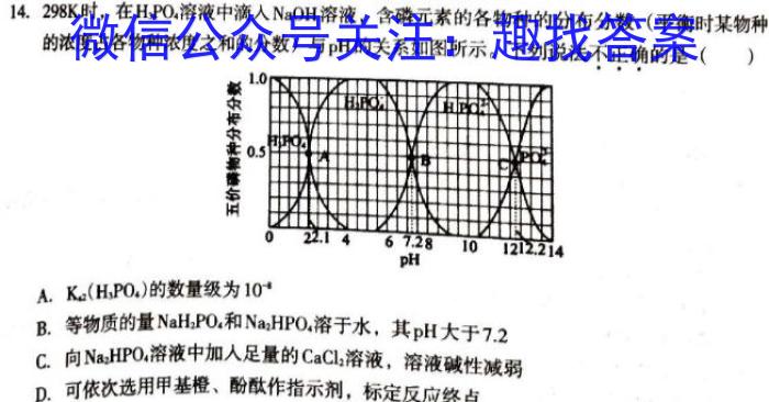 3衡水金卷先享题月考卷 2023-2024学年度上学期高二年级期末考试化学试题