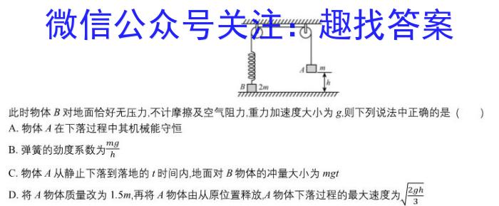 智慧上进2024-2025学年高一单元达标检测卷(二)2物理试题答案