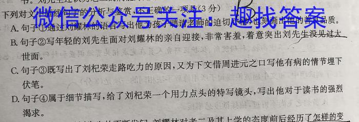 安徽省2024年初中毕业学业考试模拟试卷（4月）语文