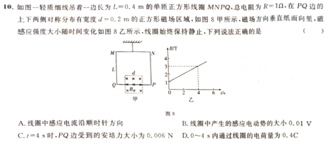 2022级“贵百河”4月高二年级新高考月考测试物理试题.