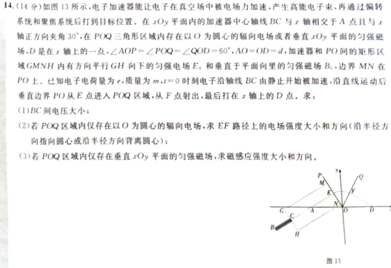 安徽省鼎尖教育联考2024-2025学年高二上学期9月联考(物理)试卷答案