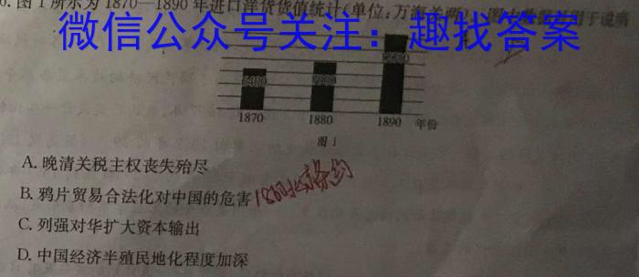 2024年陕西省高三教学质量检测试题(三)历史试卷
