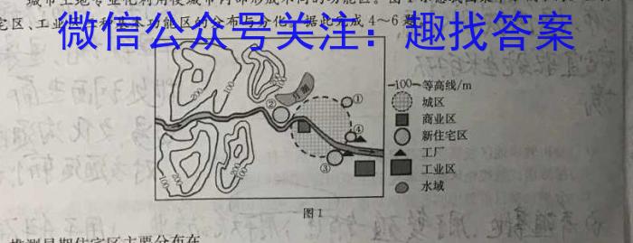 陕西省2024年普通高等学校招生全国统一考试模拟测试(空心菱形)地理试卷答案