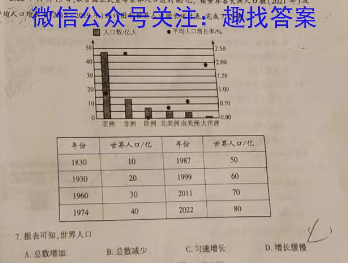 [今日更新]2024年普通高等学校招生全国统一考试标准样卷(二)2地理h