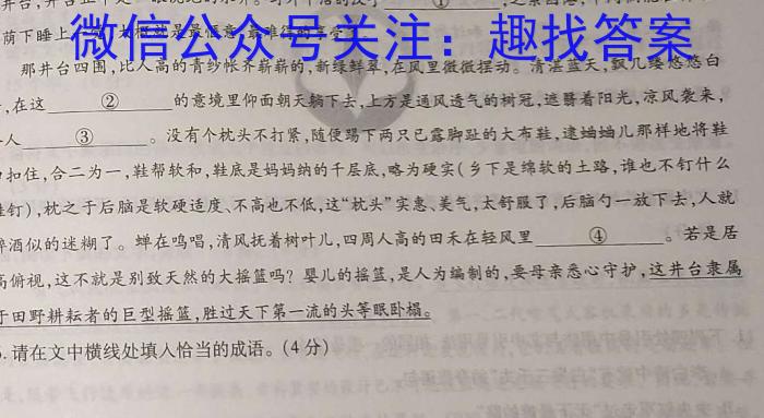 2023-2024学年陕西省高一质量检测(▲)语文