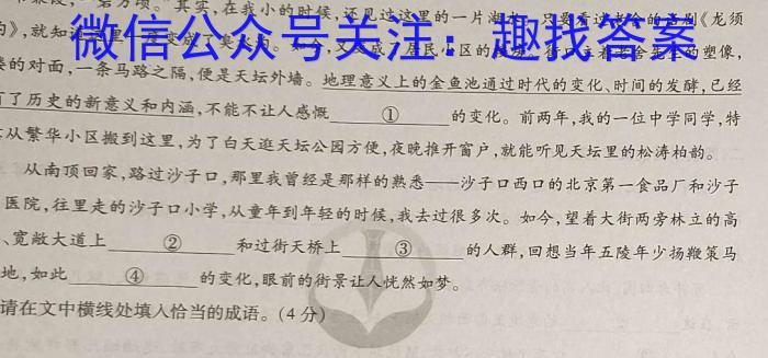 2024届江西省名校联盟九年级下学期3月联考语文