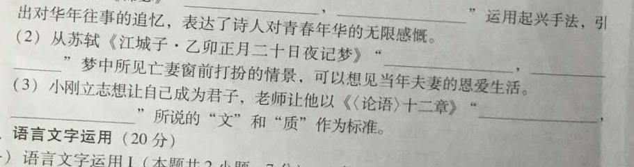 [今日更新]萍乡市2023-2024学年七年级第二学期期中质量监测语文试卷答案