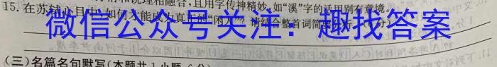 内蒙古2024年普通高等学校招生全国统一考试(第二次模拟考试)/语文