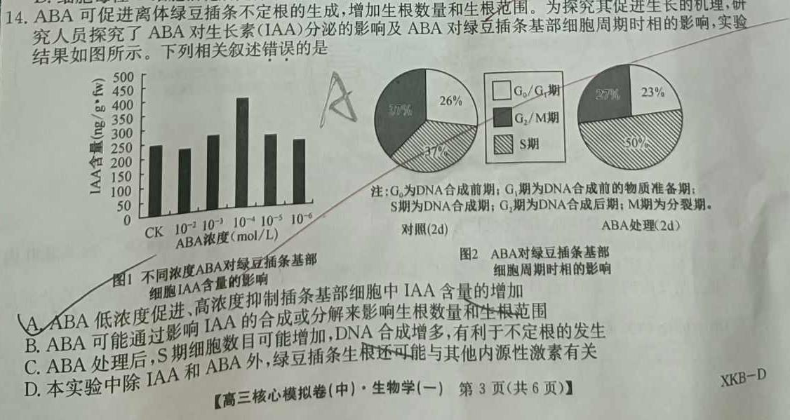 2024届江西省初中学业水平评估(四)4生物