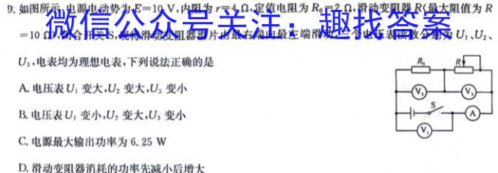 鼎成原创模考 2024年河南省普通高中招生考试双基夯实卷(三)3q物理