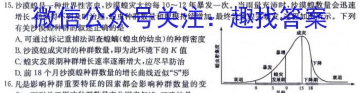 辽宁省名校联盟2024年高二4月份联合考试生物学试题答案