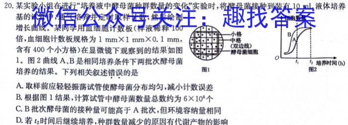 2023-2024学年·高考信息检测卷(二)2生物学试题答案