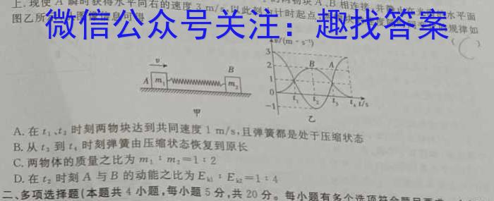 2025届广西高三考试9月联考(无角标)物理试卷答案