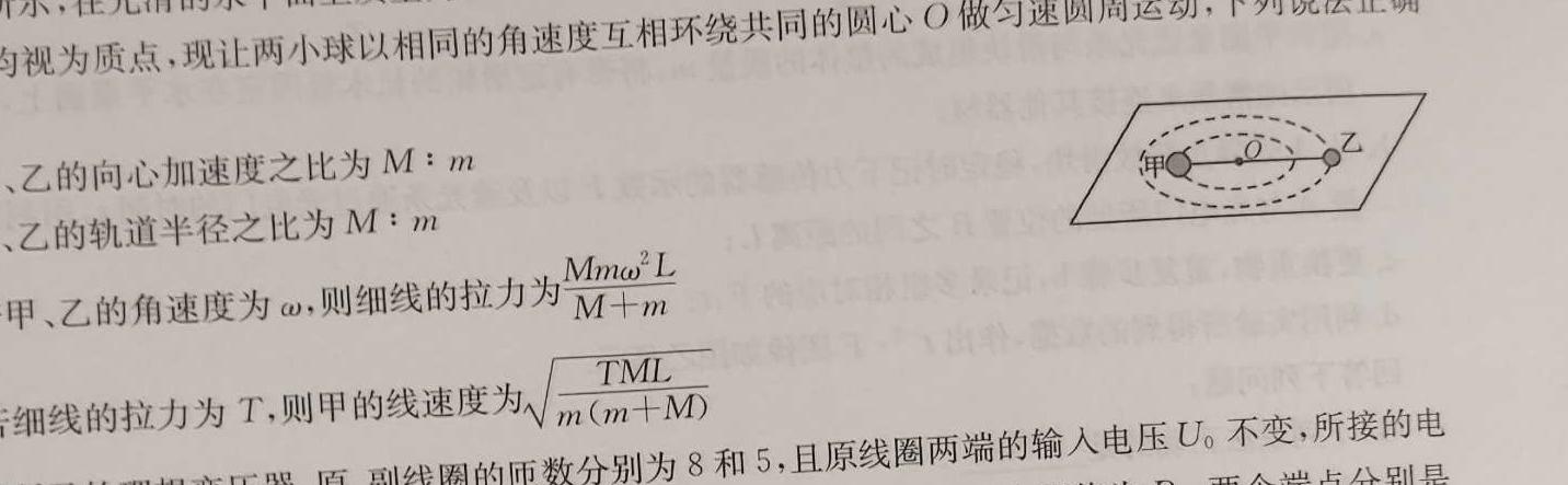 2023学年第二学期杭州市高一年级教学质量检测（期末考试）(物理)试卷答案