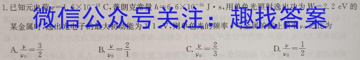 商洛市2023-2024学年度高二第二学期教学质量抽样监测(613B)物理试卷答案