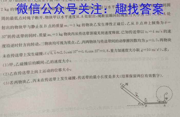 2024届陕西省西工大附中高第14次高考适应性训练物理试题答案